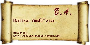 Balics Amázia névjegykártya